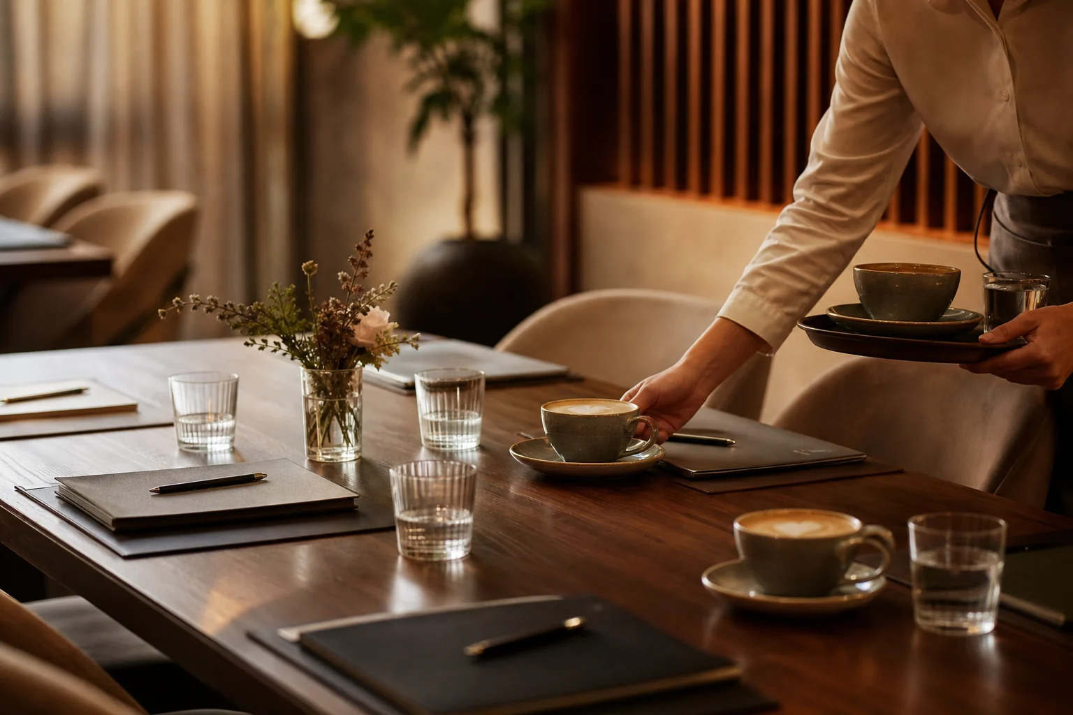 Servicio de caf&eacute; para una reuni&oacute;n privada